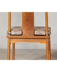 Pair of Lamp Hanger Elm Wood Chairs with Upholstered Cushions-10. Asian & Chinese Furniture, Art, Antiques, Vintage Home Décor for sale at FEA Home