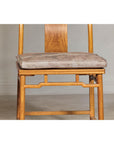 Pair of Lamp Hanger Elm Wood Chairs with Upholstered Cushions-6. Asian & Chinese Furniture, Art, Antiques, Vintage Home Décor for sale at FEA Home