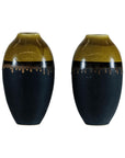 Pair of Large Ceramic Vases, Olive-Taupe and Black Drip Glaze-1. Asian & Chinese Furniture, Art, Antiques, Vintage Home Décor for sale at FEA Home