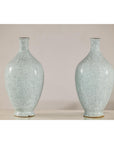 Pair of Light Grey Celadon-Glazed Porcelain Vases with Fine Crackle Pattern-4. Asian & Chinese Furniture, Art, Antiques, Vintage Home Décor for sale at FEA Home