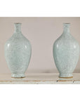 Pair of Light Grey Celadon-Glazed Porcelain Vases with Fine Crackle Pattern-5. Asian & Chinese Furniture, Art, Antiques, Vintage Home Décor for sale at FEA Home