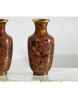 Pair of Mid-20th Century Cloisonné Vases with Floral Motifs-9. Asian & Chinese Furniture, Art, Antiques, Vintage Home Décor for sale at FEA Home