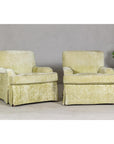 Pair of Skirted Club Chairs by Southwood in Chartreuse Chenille-10. Asian & Chinese Furniture, Art, Antiques, Vintage Home Décor for sale at FEA Home