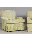 Pair of Skirted Club Chairs by Southwood in Chartreuse Chenille-11. Asian & Chinese Furniture, Art, Antiques, Vintage Home Décor for sale at FEA Home