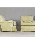 Pair of Skirted Club Chairs by Southwood in Chartreuse Chenille-12. Asian & Chinese Furniture, Art, Antiques, Vintage Home Décor for sale at FEA Home