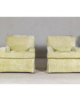Pair of Skirted Club Chairs by Southwood in Chartreuse Chenille-17. Asian & Chinese Furniture, Art, Antiques, Vintage Home Décor for sale at FEA Home