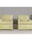 Pair of Skirted Club Chairs by Southwood in Chartreuse Chenille-2. Asian & Chinese Furniture, Art, Antiques, Vintage Home Décor for sale at FEA Home