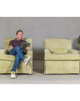 Pair of Skirted Club Chairs by Southwood in Chartreuse Chenille-3. Asian & Chinese Furniture, Art, Antiques, Vintage Home Décor for sale at FEA Home