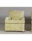 Pair of Skirted Club Chairs by Southwood in Chartreuse Chenille-4. Asian & Chinese Furniture, Art, Antiques, Vintage Home Décor for sale at FEA Home