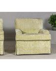 Pair of Skirted Club Chairs by Southwood in Chartreuse Chenille-5. Asian & Chinese Furniture, Art, Antiques, Vintage Home Décor for sale at FEA Home