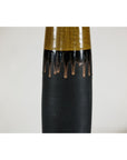 Pair of Slim Ochre & Black Ceramic Vases with Drip-Glaze - image 10