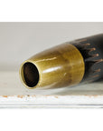 Pair of Slim Ochre & Black Ceramic Vases with Drip-Glaze - image 14
