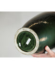 Pair of Tall Artisan Ceramic Vases with Mustard, Black, and Deep Green Glaze-17. Asian & Chinese Furniture, Art, Antiques, Vintage Home Décor for sale at FEA Home