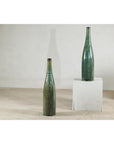 Pair of Tall Green Glazed Ceramic Bottle-Shaped Vases with Narrow Necks-11. Asian & Chinese Furniture, Art, Antiques, Vintage Home Décor for sale at FEA Home