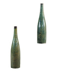 Pair of Tall Green Glazed Ceramic Bottle-Shaped Vases with Narrow Necks-13. Asian & Chinese Furniture, Art, Antiques, Vintage Home Décor for sale at FEA Home