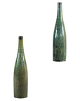 Pair of Tall Green Glazed Ceramic Bottle-Shaped Vases with Narrow Necks-1. Asian & Chinese Furniture, Art, Antiques, Vintage Home Décor for sale at FEA Home