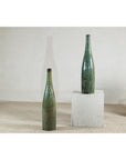 Pair of Tall Green Glazed Ceramic Bottle-Shaped Vases with Narrow Necks-2. Asian & Chinese Furniture, Art, Antiques, Vintage Home Décor for sale at FEA Home