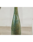 Pair of Tall Green Glazed Ceramic Bottle-Shaped Vases with Narrow Necks-4. Asian & Chinese Furniture, Art, Antiques, Vintage Home Décor for sale at FEA Home