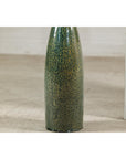 Pair of Tall Green Glazed Ceramic Bottle-Shaped Vases with Narrow Necks-6. Asian & Chinese Furniture, Art, Antiques, Vintage Home Décor for sale at FEA Home