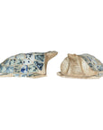 Pair of Vintage Turtles with Antique Blue and White Porcelain Mosaic Shells-1. Asian & Chinese Furniture, Art, Antiques, Vintage Home Décor for sale at FEA Home