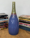 Periwinkle Blue Vase with Olive Neck and Red Drip Glaze, SKU , image 5
