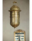 Pierced Brass Hanging Decorative Lantern with Arch Motifs - image 3