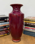 Purple-Red Glazed Ceramic Vase with White Accent - FEA Home
