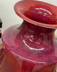 Purple-Red Glazed Ceramic Vase with White Accent - FEA Home
