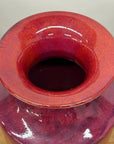 Purple-Red Glazed Ceramic Vase with White Accent - FEA Home