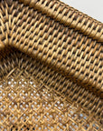 Rattan and Bamboo Woven Hexagonal Tray with Side Handles