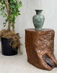 Reclaimed Tree Trunk Side Pedestal Table with Organic Shape - FEA Home