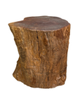 Reclaimed Tree Trunk Side Pedestal Table with Red Brown Top - FEA Home