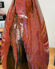 Red and Black Glazed Ceramic Vase with Skinny Neck - FEA Home