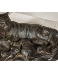Family of Tigers Lost Wax Bronze Table Top Statuette with Dark Patina-7. Asian & Chinese Furniture, Art, Antiques, Vintage Home Décor for sale at FEA Home