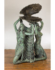 Bronze Greco Roman Inspired Fountain Depicting Three Nymphs Holding a Clamshell-11. Asian & Chinese Furniture, Art, Antiques, Vintage Home Décor for sale at FEA Home