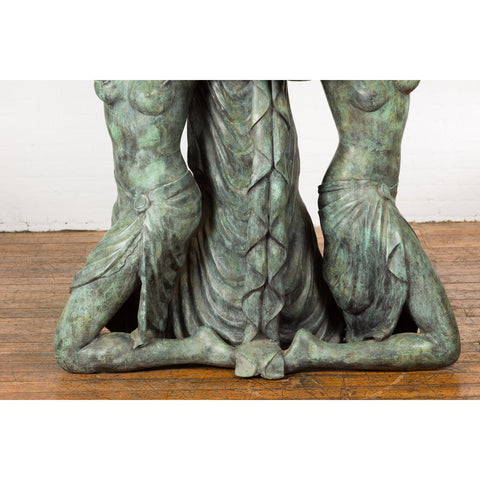 Bronze Greco Roman Inspired Fountain Depicting Three Nymphs Holding a Clamshell-RG102-5. Asian & Chinese Furniture, Art, Antiques, Vintage Home Décor for sale at FEA Home