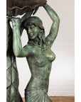 Bronze Greco Roman Inspired Fountain Depicting Three Nymphs Holding a Clamshell-6. Asian & Chinese Furniture, Art, Antiques, Vintage Home Décor for sale at FEA Home