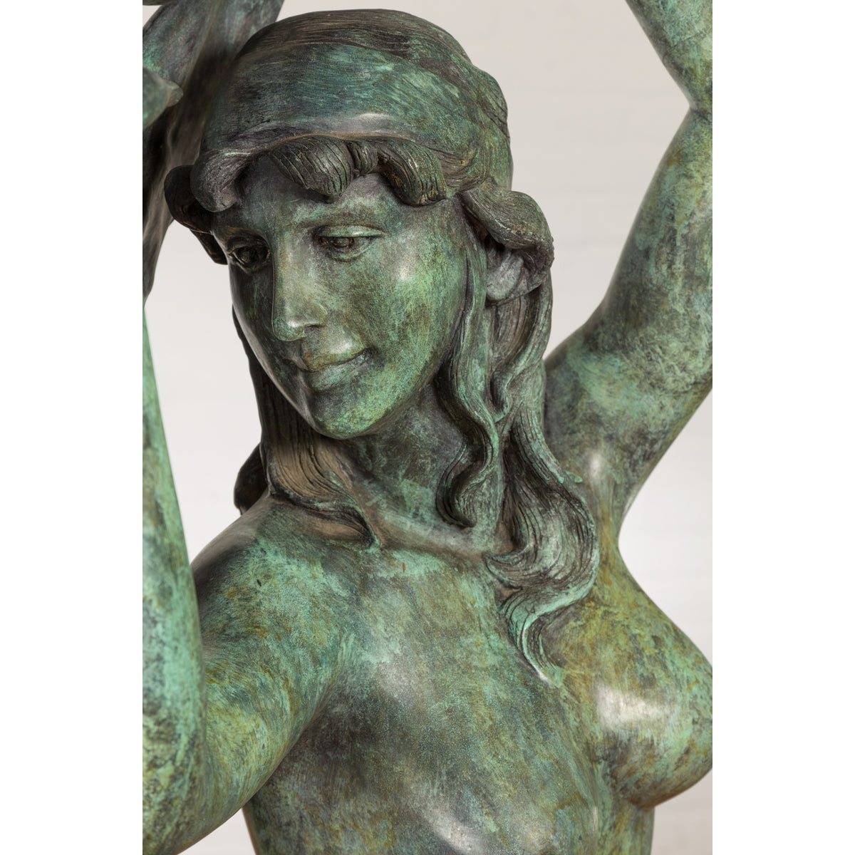 Bronze Greco Roman Inspired Fountain Depicting Three Nymphs Holding a Clamshell-7. Asian & Chinese Furniture, Art, Antiques, Vintage Home Décor for sale at FEA Home