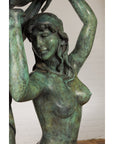 Bronze Greco Roman Inspired Fountain Depicting Three Nymphs Holding a Clamshell-9. Asian & Chinese Furniture, Art, Antiques, Vintage Home Décor for sale at FEA Home