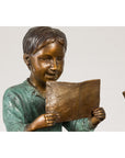 Bronze Tabletop Sculpture of Children Reading-11. Asian & Chinese Furniture, Art, Antiques, Vintage Home Décor for sale at FEA Home