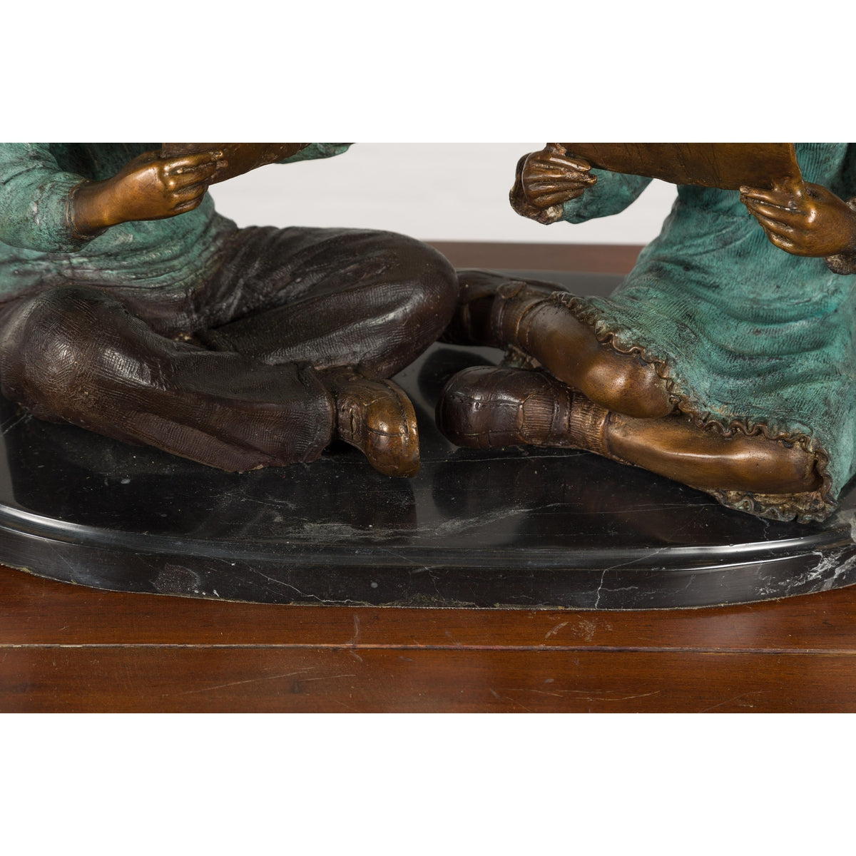 Bronze Tabletop Sculpture of Children Reading-13. Asian & Chinese Furniture, Art, Antiques, Vintage Home Décor for sale at FEA Home