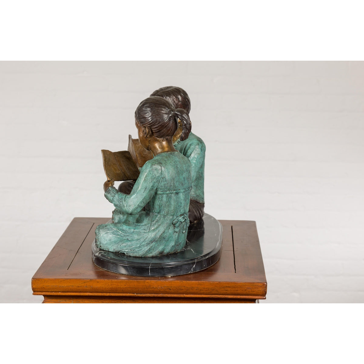 Bronze Tabletop Sculpture of Children Reading-17. Asian & Chinese Furniture, Art, Antiques, Vintage Home Décor for sale at FEA Home