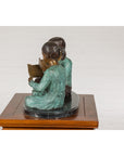 Bronze Tabletop Sculpture of Children Reading-17. Asian & Chinese Furniture, Art, Antiques, Vintage Home Décor for sale at FEA Home