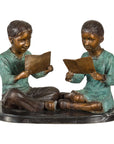 Bronze Tabletop Sculpture of Children Reading-1. Asian & Chinese Furniture, Art, Antiques, Vintage Home Décor for sale at FEA Home