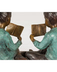 Bronze Tabletop Sculpture of Children Reading-20. Asian & Chinese Furniture, Art, Antiques, Vintage Home Décor for sale at FEA Home