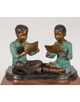 Bronze Tabletop Sculpture of Children Reading-4. Asian & Chinese Furniture, Art, Antiques, Vintage Home Décor for sale at FEA Home