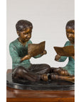 Bronze Tabletop Sculpture of Children Reading-5. Asian & Chinese Furniture, Art, Antiques, Vintage Home Décor for sale at FEA Home