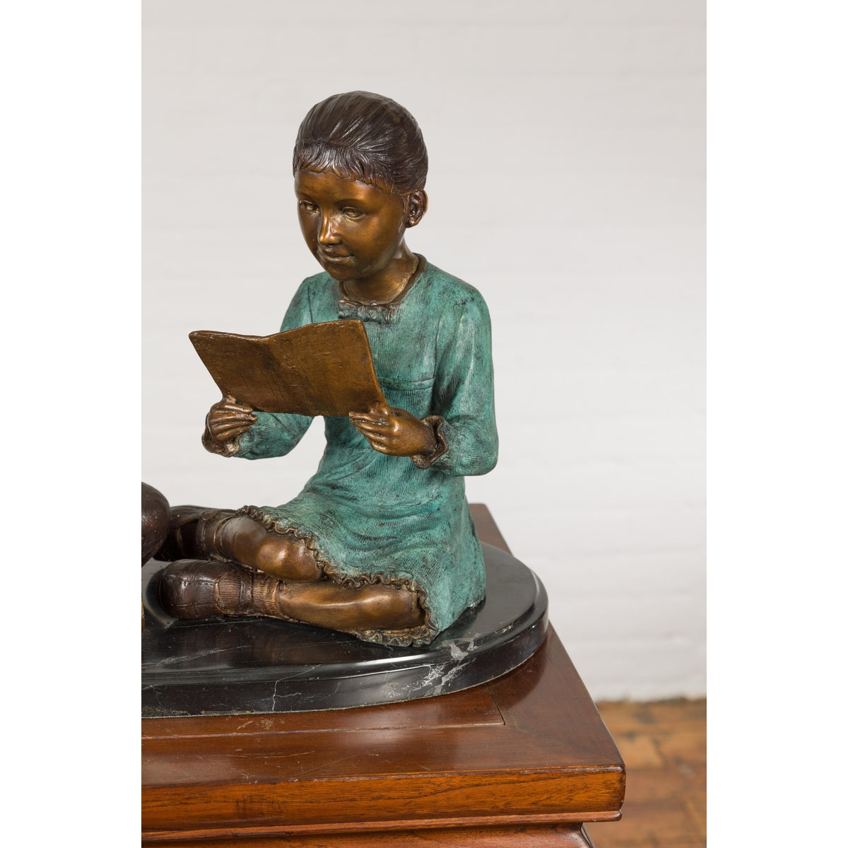 Bronze Tabletop Sculpture of Children Reading-6. Asian & Chinese Furniture, Art, Antiques, Vintage Home Décor for sale at FEA Home