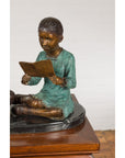 Bronze Tabletop Sculpture of Children Reading-6. Asian & Chinese Furniture, Art, Antiques, Vintage Home Décor for sale at FEA Home