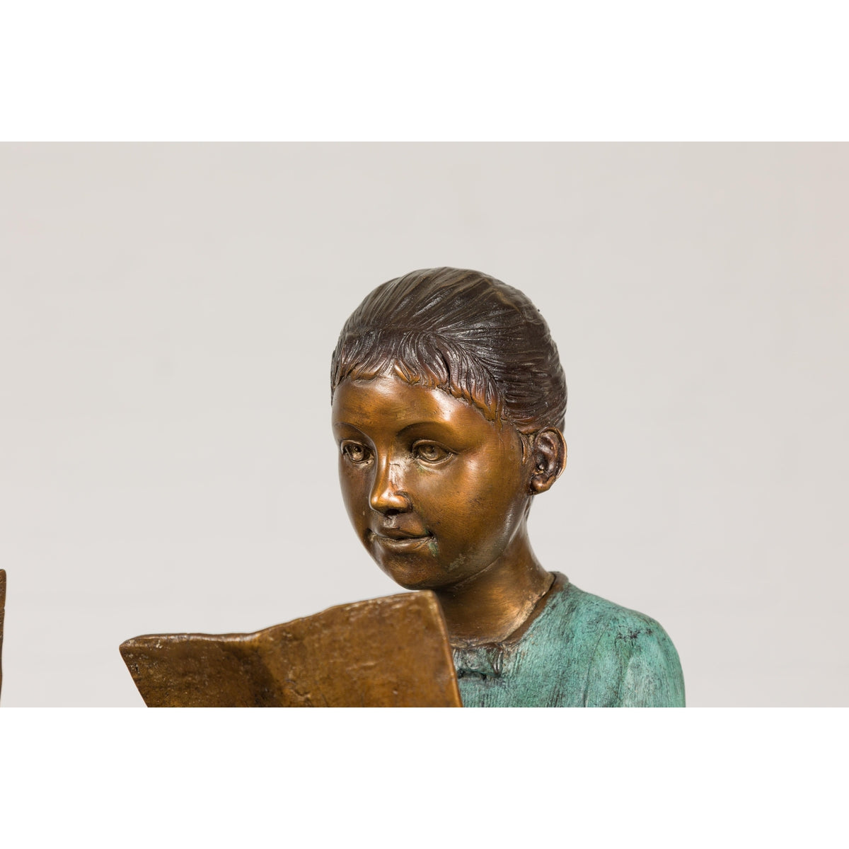 Bronze Tabletop Sculpture of Children Reading-8. Asian & Chinese Furniture, Art, Antiques, Vintage Home Décor for sale at FEA Home